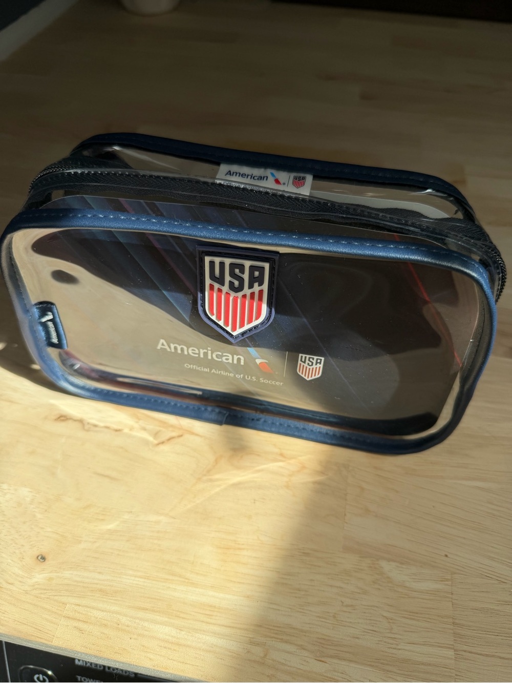 American Airlines FIFA Team USA Soccer Clear Amenity Bag with Navy Trim